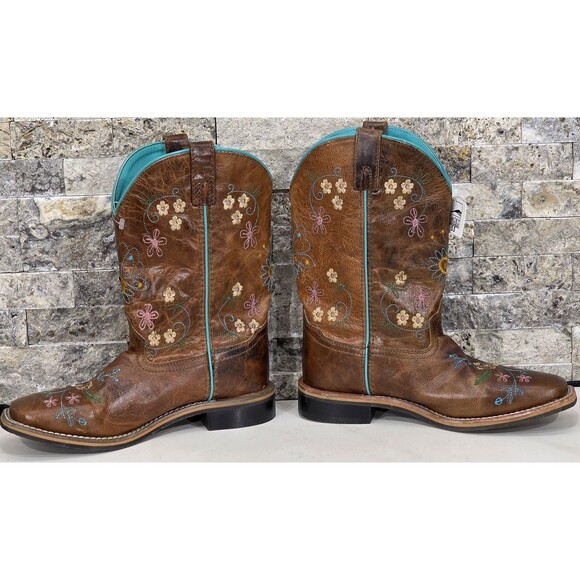 Smoky Mountain Girls Floralie Western Boots Brown Embroidered Square Toe 5.5 - Picture 11 of 15
